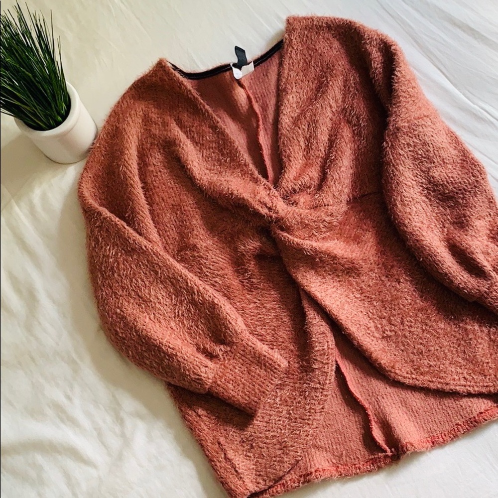Windsor Fuzzy Twisted Knot Sweater
